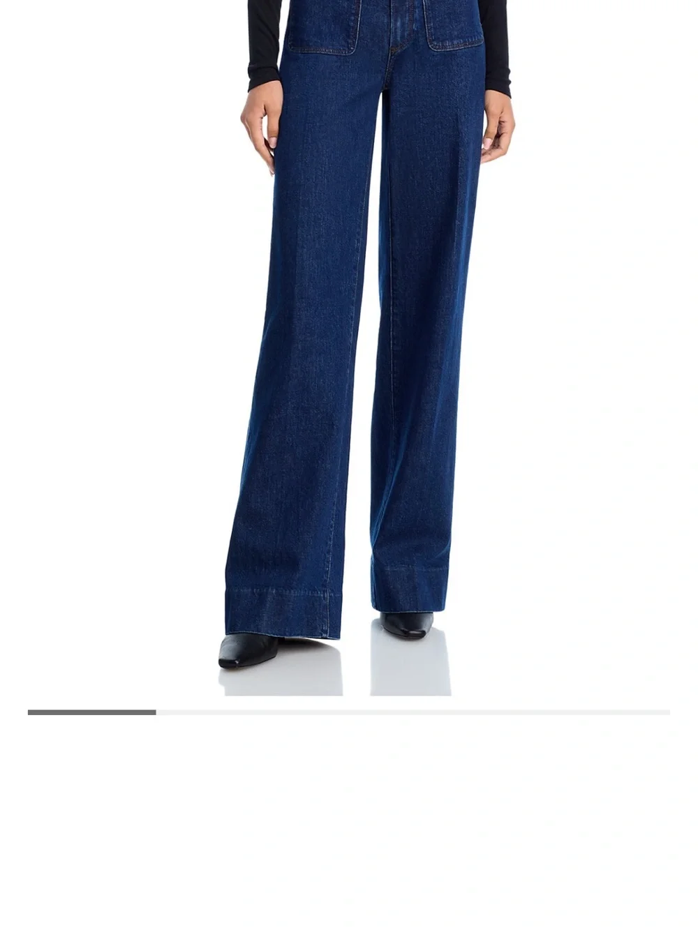 Paige Sasha Enfield Wide Leg Women's Jeans - Dark Dark Blue - Picture 2 of 9